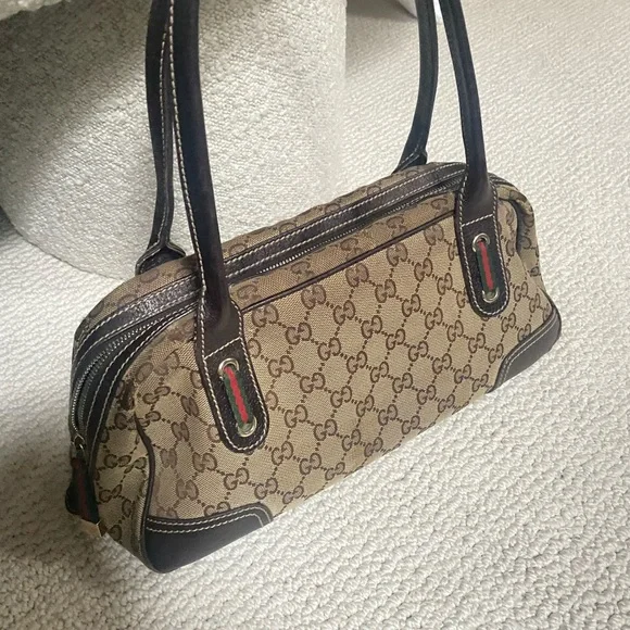 Gucci Brown and Black Monogram Bag - Picture 3 of 9